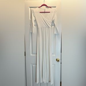 Beautiful long off white maternity dress